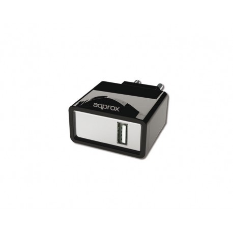 CARGADOR USB DE VIAJE/PARED 1A BLACK APPROX