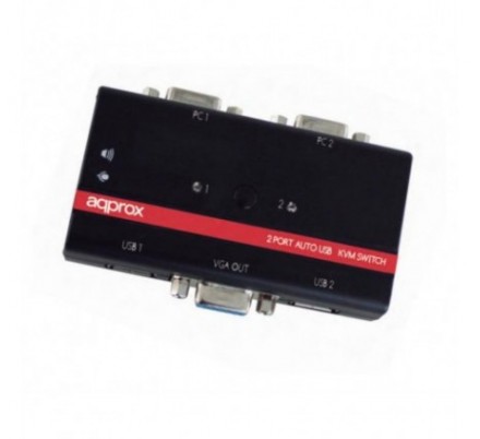 SWITCH KVM 2 PORT USB + AUDIO + CABLES APPROX