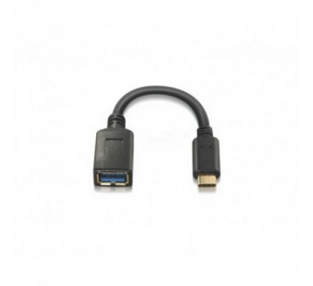 CABLE USB 3.1 GEN1 5Gbps 3A TIPO USB-C/M-A/F 15 CM NEGRO